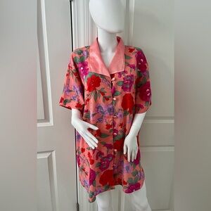 Victoria's Secret Vintage women’s M/L Gold Label  Floral button up night shirt